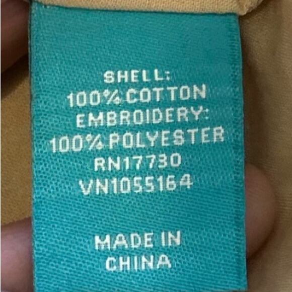 Calypso St. Barth for Target Tan floral embroidered A line sheath dress. Size L - Picture 7 of 8